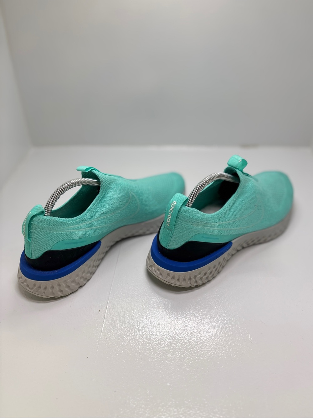 Nike React Phantom Run Flyknit Women's 11 Mint Aqua Running Shoes Slip On Sneake - Picture 8 of 12